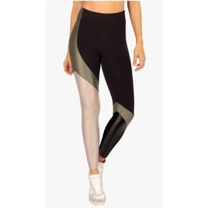 Koral Venus Blackout High Rise Metallic Leggings Green Black